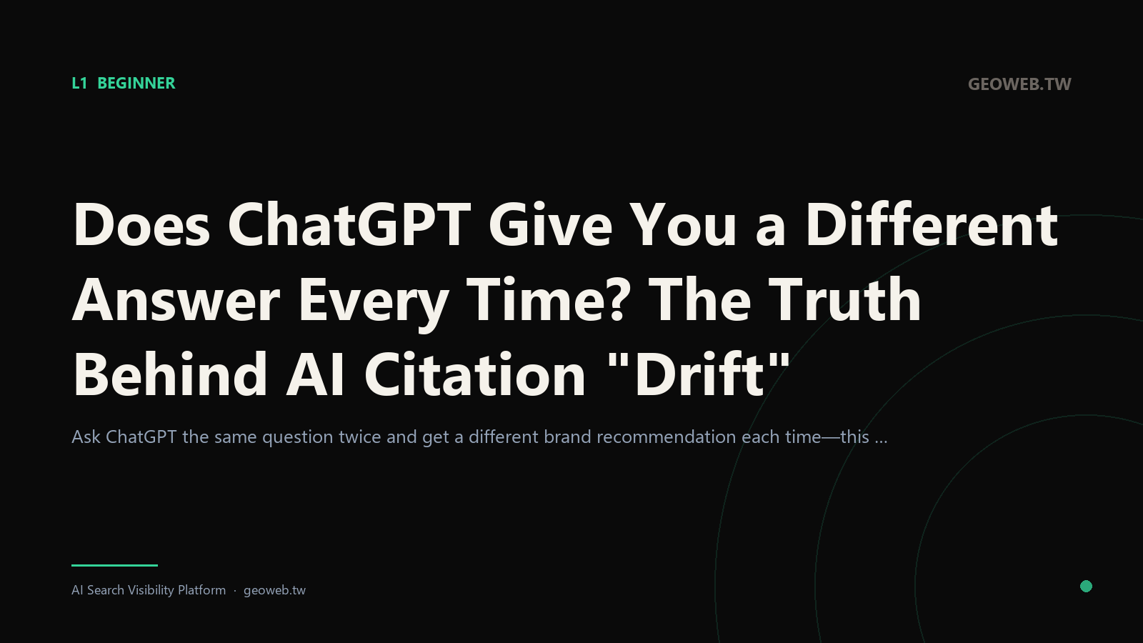 Does ChatGPT Give You a Different Answer Every Time? The Truth Behind AI Citation "Drift"