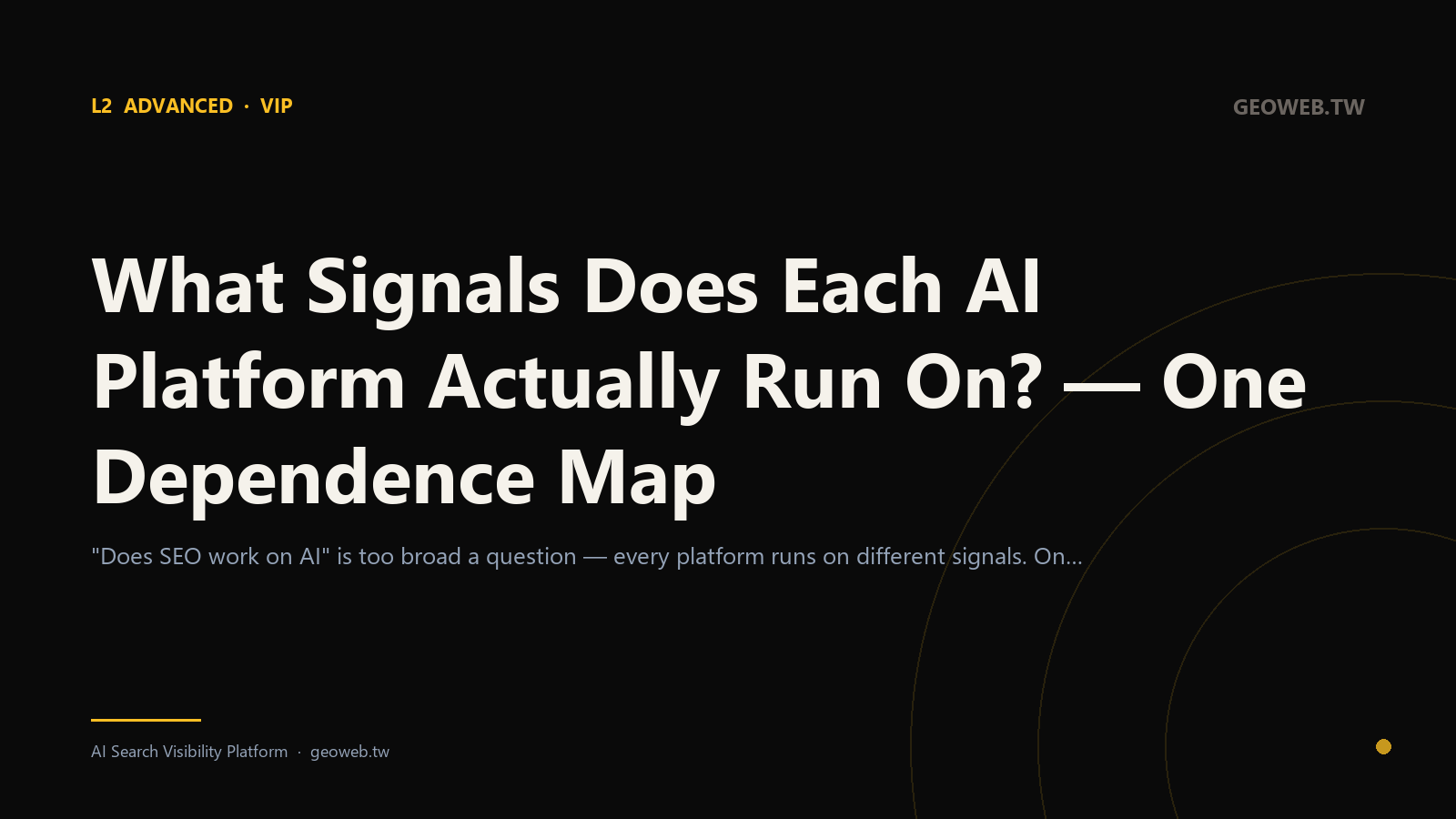 What Signals Does Each AI Platform Actually Run On? — One Dependence Map