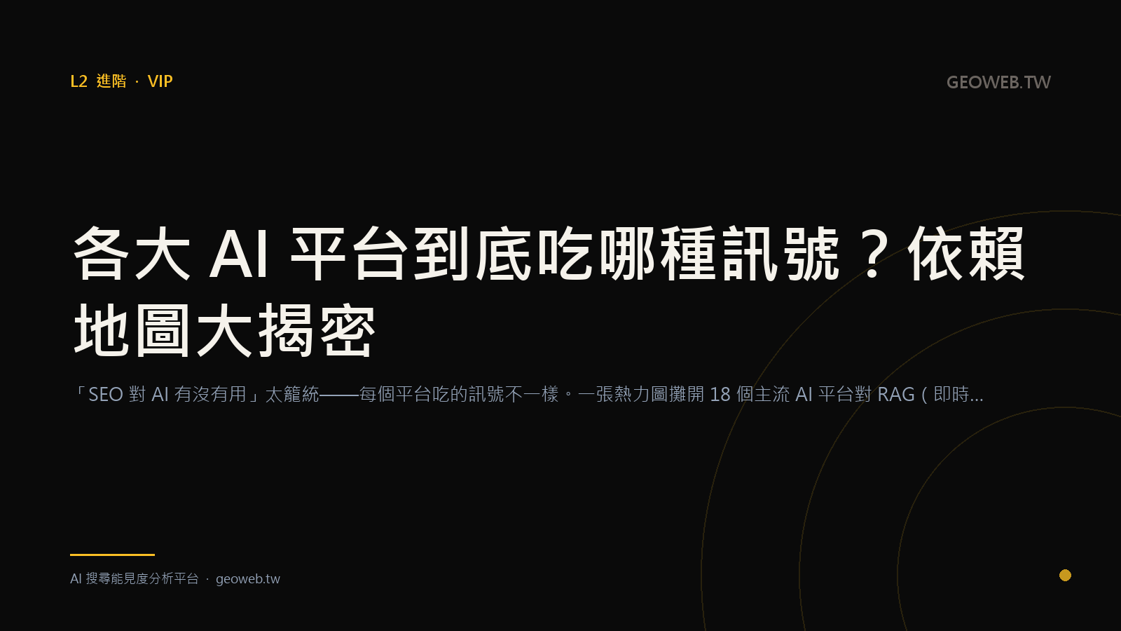 各大 AI 平台到底吃哪種訊號？依賴地圖大揭密