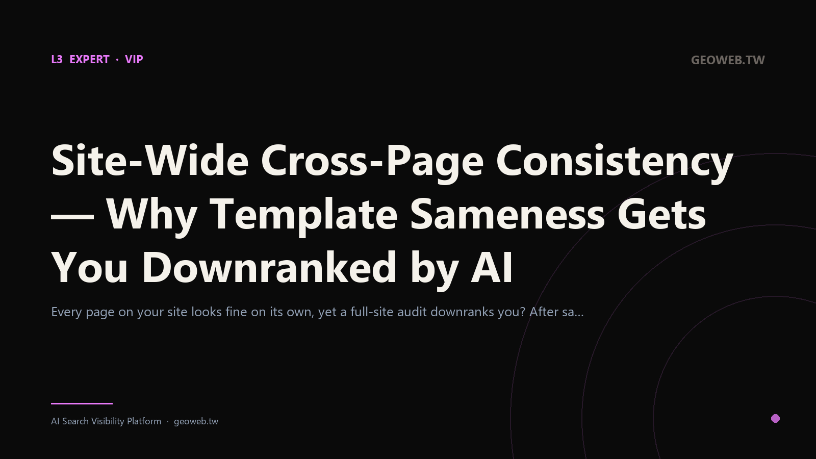 Site-Wide Cross-Page Consistency — Why Template Sameness Gets You Downranked by AI