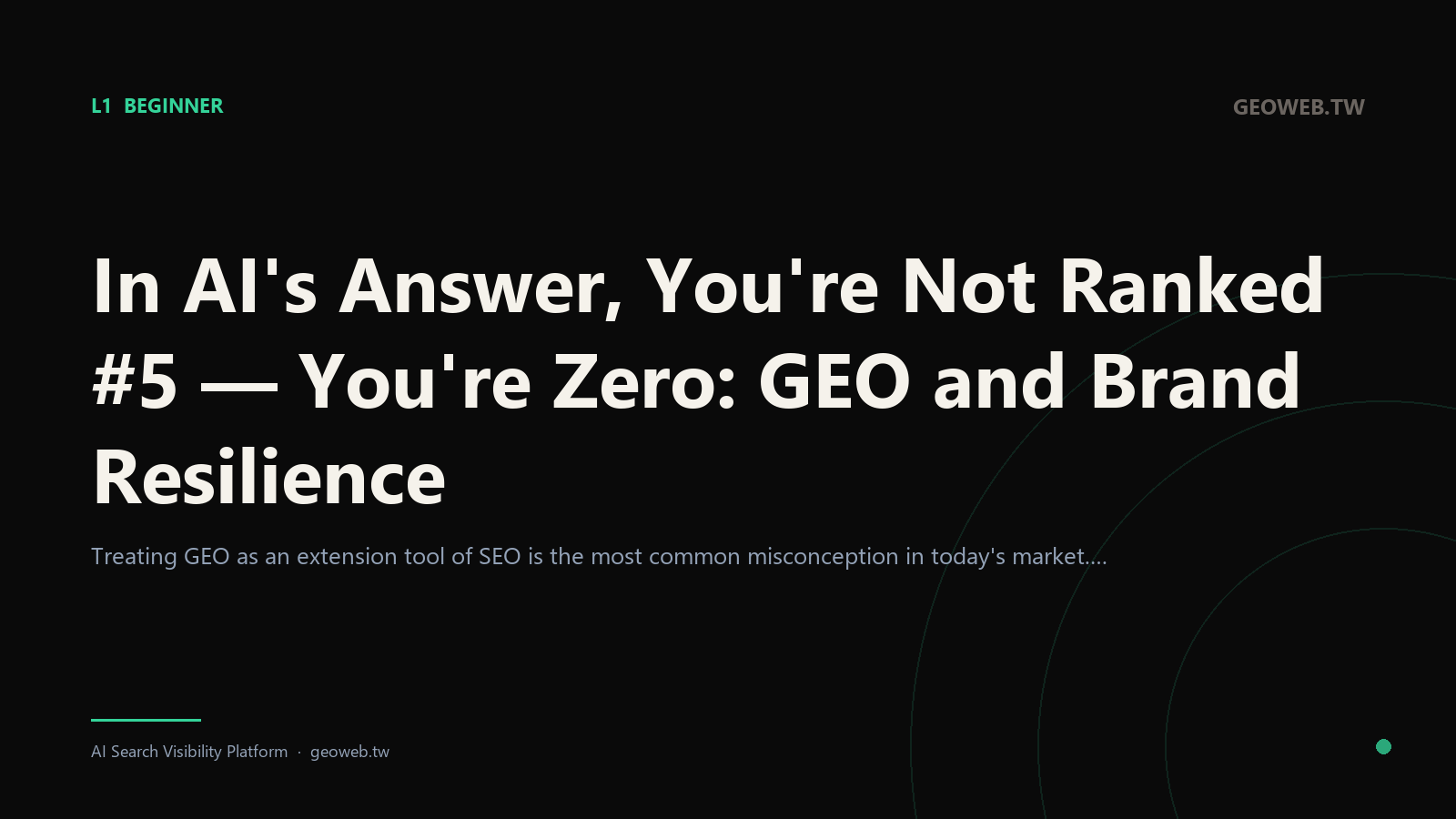 In AI's Answer, You're Not Ranked #5 — You're Zero: GEO and Brand Resilience