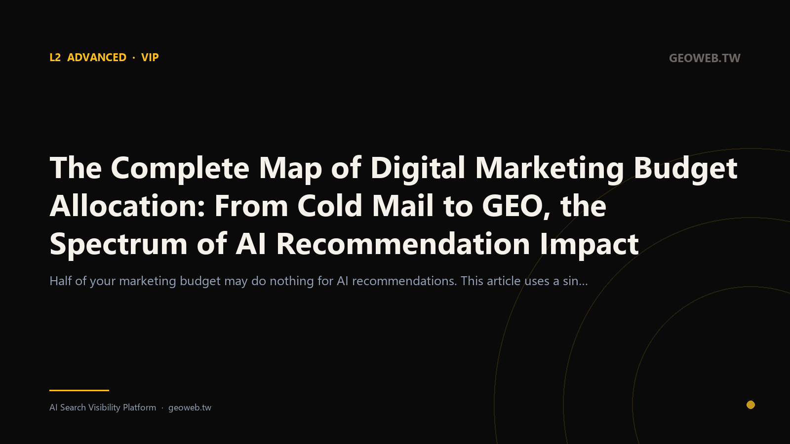 The Complete Map of Digital Marketing Budget Allocation: From Cold Mail to GEO, the Spectrum of AI Recommendation Impact