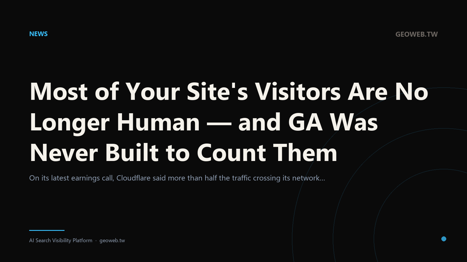 Most of Your Site's Visitors Are No Longer Human — and GA Was Never Built to Count Them