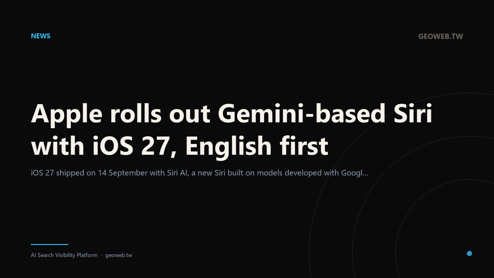 Apple rolls out Gemini-based Siri with iOS 27, English first